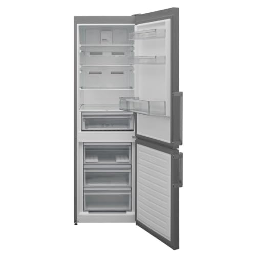 Image of Pemberly Row 12 cu. ft No Frost Bottom Freezer Refrigerator, Garage Ready, LED Lighting, Energy Efficient Design, Adjustable Glass Shelves, Dual Temperature Control, Compact Modern Style, White Finish