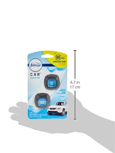 Image of Febreze Car Air Freshener Vent Clip, Linen & Sky, 1 Count