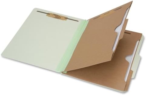 SKILCRAFT 7530-01-600-6973 Classification Pocket Folder, Legal Size, Light Green (Box of 10)