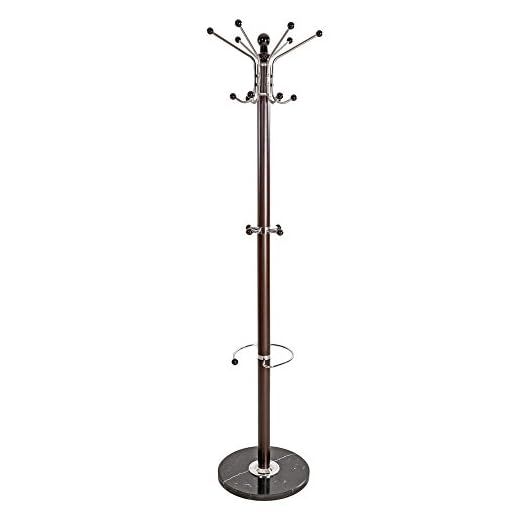 TecTake Appendiabiti da Terra attaccapanni Stand Appendiabiti Guardaroba Nuovo con portaombrelli e Supporto per Borse - Disponibile in Diversi Colori - (Nero-Marrone | No. 401033)