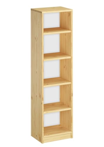 Erst-Holz Étagère en pin Massif Naturel, bibliothèque Classique, sélectionnable en 3 hauteurs V-90.82-40150 cm
