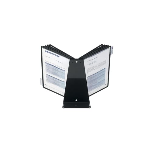 DURABLE Desktop Reference System, 10 Double-Sided Panels, Letter-Size, Black, Vario Design (552201)