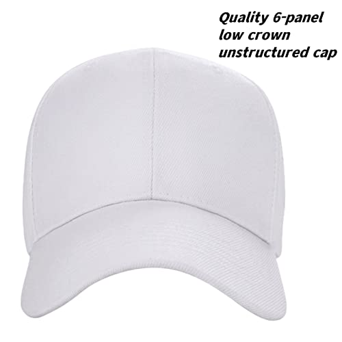 Solid Color Polyester White Baseball Cap Trucker Hats Adjustable Classic Dad Hat For Men And Women Low-Profile Plain Caps #TOP1