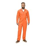 Natural Uniforms Mens Long Sleeve Zip Up Twill Coverall, Stain and Wrinkle Resistant (Orange, Small)