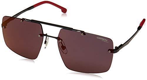Carrera Men's 8034/Se Rectangular Sunglasses, Black/Red Mirrored, 61mm, 17mm