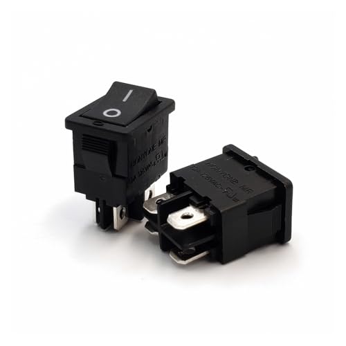 Interrupteur à bascule DPST 4 broches pour remplacer un bouton défectueux 15x21mm noir