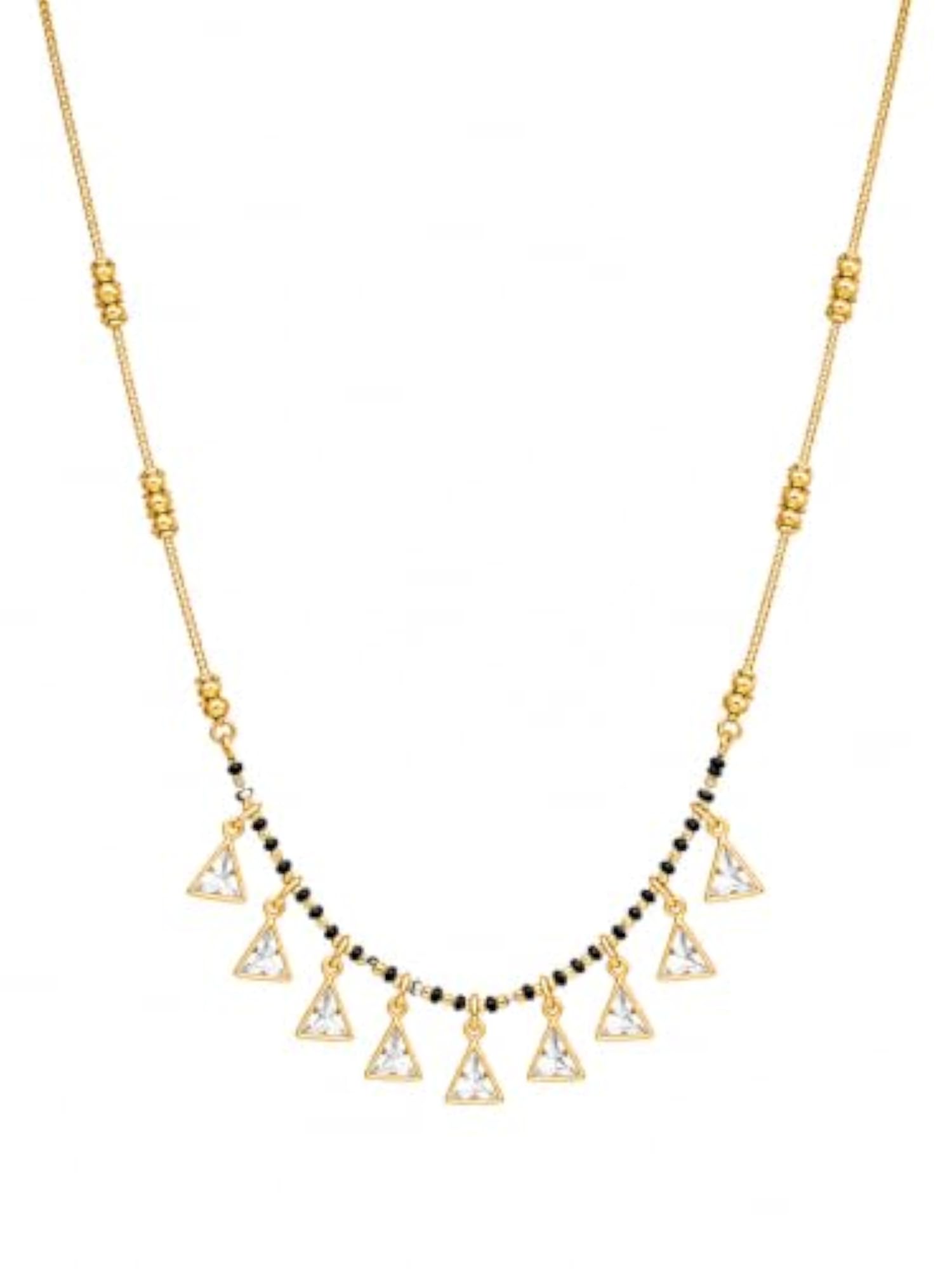 Women's Gold Plated Premium Micro Polish Mangalsutra with Triangle Pendant