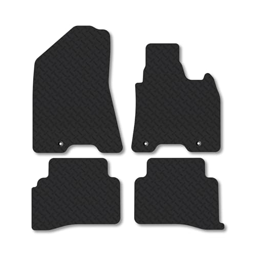 Kia Sportage (2016-2021) [Hook Fixing] Heavy Duty Thick Rubber Car Mats Accessories Tailored Fit Front Rear Set Compatible Accessory Waterproof Durable Non-Slip 5mm Full Coverage Protection with Clips