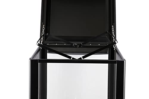 Image of Alpine Industries 40-Gallon Outdoor Trash Can with Transparent Panels - Heavy Duty Garbage Cans with Removable Bin & Locking Cover for Your Patio, Deck, Office Pool & More