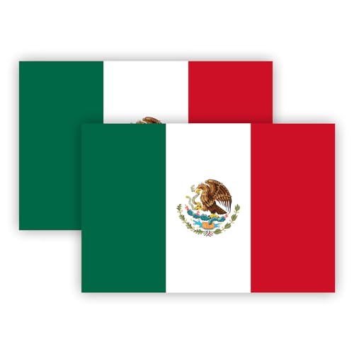Mexican Flag Car Magnet 2-Pack 4x6 - Mexico Vinyl Decal with Eagle Emblem | UV Resistant Automotive Sticker for Truck/SUV/Vocho Classic Cars