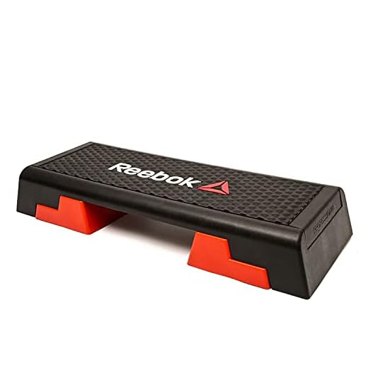 Reebok RSP-16150 Home Gym Exercise Equipment Non Slip Rubber Height Adjustable Aerobic Step Workout Platform