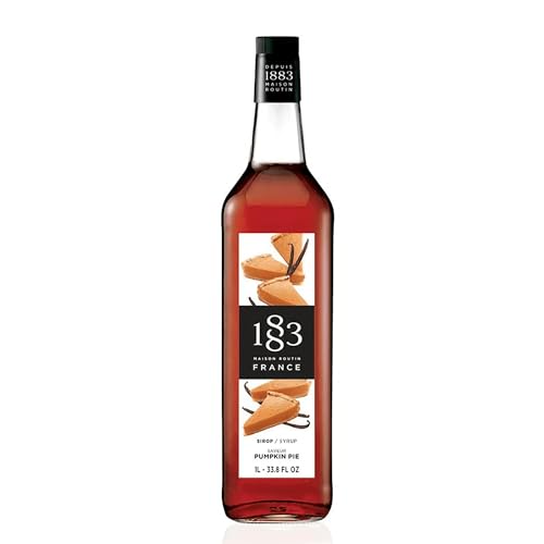 Image of 1883 Coffee Syrup, Pumpkin Pie Syrup for Drinks, Made in France, 1 Liter Plastic Bottle
