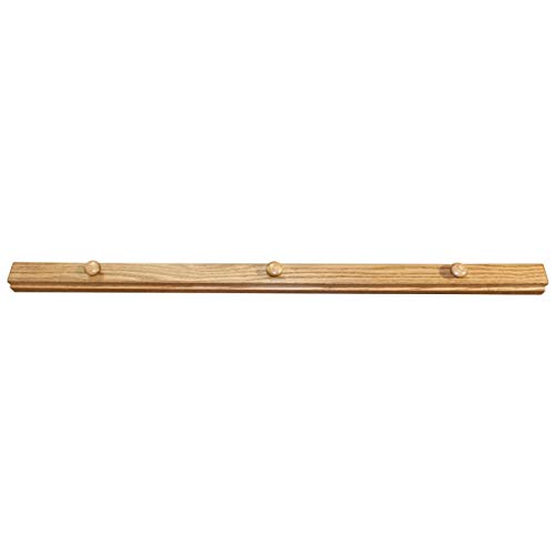 Image of RRD Quilt Hanger for Wall for Display - Amish Made Wooden Quilt Rack Wall Mount - Rustic Tapestry Quilt Wall Hangers (Oak Wood, Fruitwood Stain, 48 inch Long)