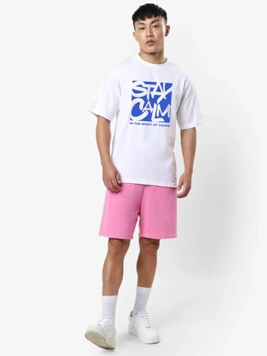 Image of Bewakoof Men's Cotton Printed Oversized Fit Half Sleeve Round Neck T-Shirt | Casual Wear | Street Wear | Oversized t Shirt for Men Cotton | Baggy