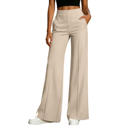 Pantalones de mujer de alta calidad con diseño de pierna recta y cintura alta muy favorecedora