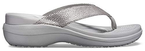Image of Crocs womens Capri MetallicTxt Wedge Flip