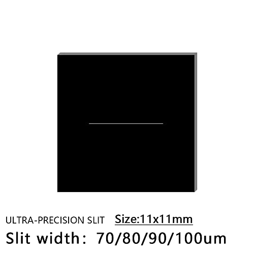 Single Slit Diffraction gratie Optical Ultra-Precision Slits 11x11mm Slit Width 70-100um Stainless Steel Blackening (Color : Slit Width 100um, Size : 11X11MM_0.05MM)