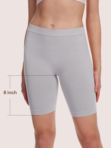 Angelhood Women's Cotton Boy Shorts Underwear Anti Chafing Seamless Biker Shorts High Waisted Soft Plus Boxer Briefs 4 Pack 5