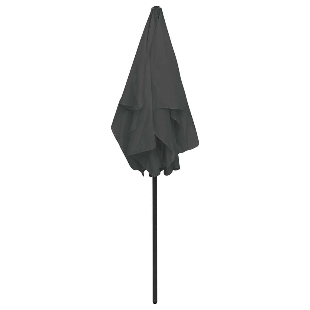 Parasol plażowy, antracyt, poliester, 180 x z mechanizmem przechylania, ochrona przed promieniowaniem UV, do ogrodu, na balkon, taras, plażę, kemping jako ochrona przed słońcem i zapewnia