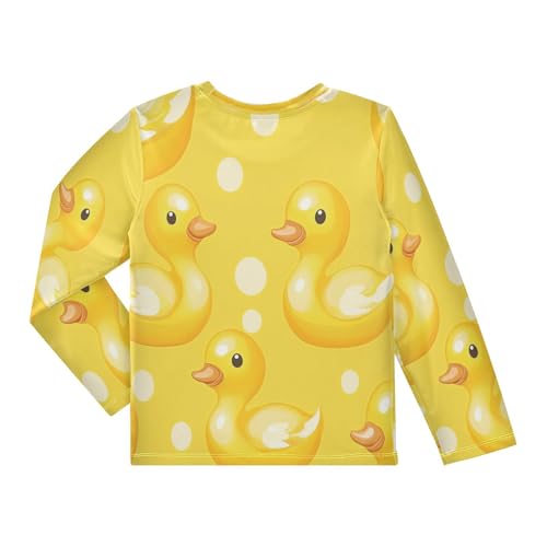 Yellow Rubber Ducks Pattern Boys Rash Guard Long Sleeve UPF 50+ Boys Swim Shirt Quick Dry Shirt for 3-12 Years2