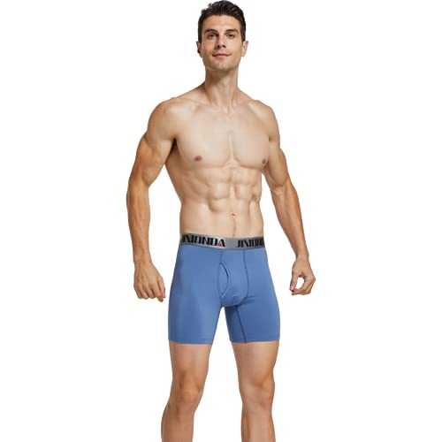 Jimonda Soft Underwear Pack Mens Breathable Bamboo Rayon & Copper Fibre Boxer Briefs Fly Front With Pouch #TOP6