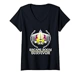 Photo Gallery donna escape room survivor for escape room enthusiast maglietta con collo a v Photo Gallery donna escape room survivor for escape room enthusiast maglietta con collo a v