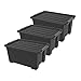 Produktbild Rotho Evo Safe Keeping 3er-Set Aufbewahrungsbox 44l mit Deckel, Kunststoff (PP recycelt), schwarz, 44l (59.0 x 39.5 x 28.0 cm)
