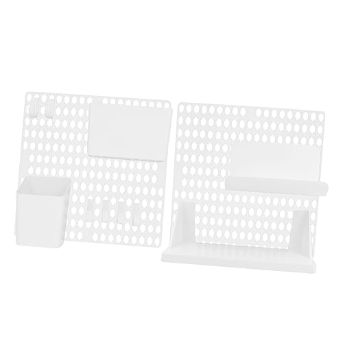 BUGUUYO Diy Home Office Wall Storage Box Punch Design Plastic White Background Pegboard Storage Rack