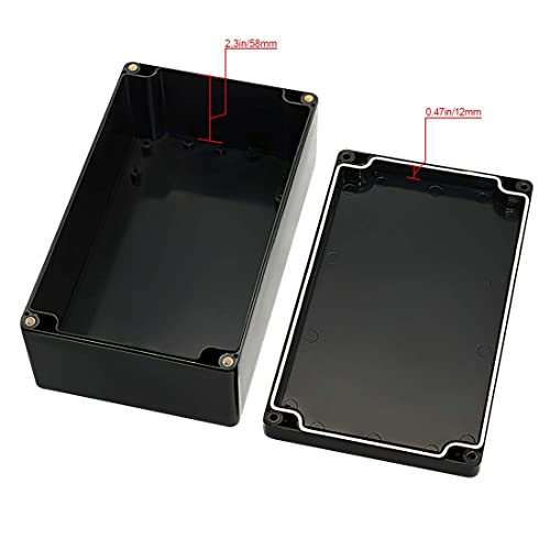 LeMotech ABS Plastic Electrical Project Case Power Junction Box, Project Box Black 7.87 x 4.72 x 2.95 inch (200 x 120 x 75 mm)