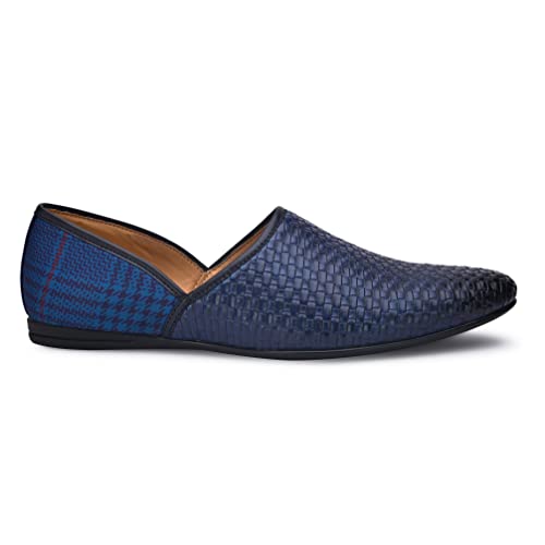 Image of San Frissco Men's Embroidered Mojaris Casual Slip-On Shoes | Soft Cushioned Footbed Insole with TPR Sole | Stylish Lightweight Jutti Perfect for Party Weddings Festive Season
