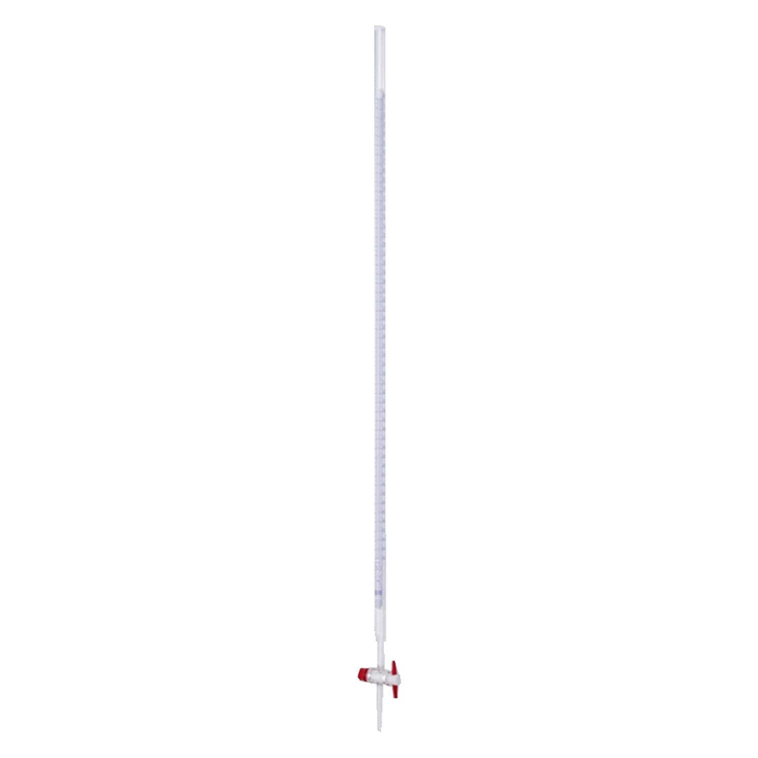 Hirschmann Duran Bürette, Gerader Glashahn mit PTFE-Küken, Schellbach, Klasse AS, Blau Graduiert, 10 ml Kapazität, 0,02 ml Teilung, 0,02 ml Toleranz, 500 mm Skalenlänge, 2 Stück