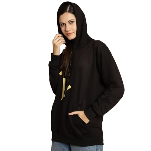 Image of Mack Jonney Printed Hooded Cotton Fleece Sweatshirt for Women-MACK32482