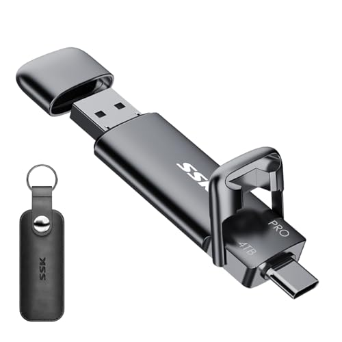 SSK USB C Externe SSD 4 TB Extreme Schneller Solid State Drive Dual-Typ C + A USB3.2 Gen2 Datenspeicher für Android-Telefon Laptop Tablet Mac bis zu 1000MB/s
