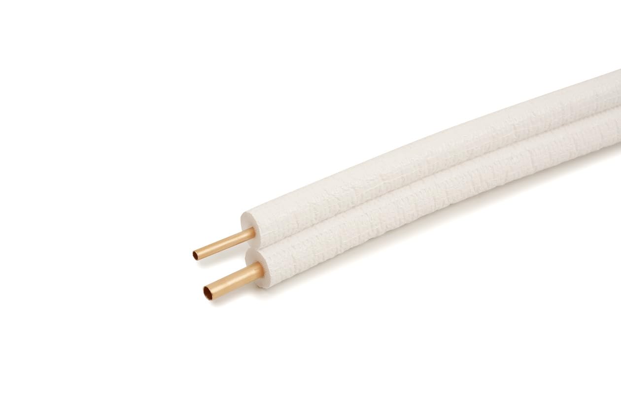 1/4" + 3/8" preaislado refrigerante conducto de cobre tubos de cobre Sistemas de refrigeración 9000/12000 BTU (sin rebordear, 4 m)