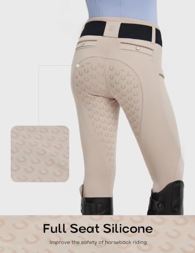 Image of FitsT4 Sports Girls Horse Riding Pants Full Seat Equestrian Pants Pockets