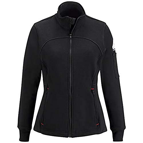 Bulwark FR Bulwark SEZ3BK-RG-S Women's FR Zip-Front Fleece Jacket, Small, Black