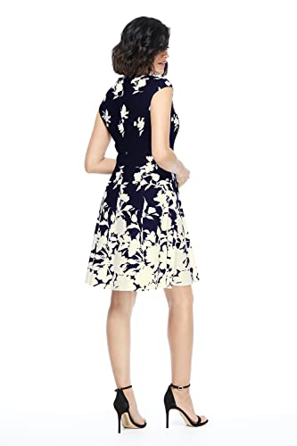 Image of London Times Womens Dresses Cap Sleeve Fit and Flare - Elegant Summer Cocktail Graduation Garden Party Wedding Guest Dress