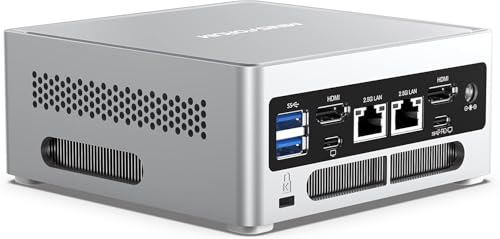 MINISFORUM NAB6 Lite Mini PC con Intel Core i5-12600H (12 núcleos / 16 Hilos, hasta 4,5 GHz), 32 GB DDR4, SSD PCIe 4.0 de 512 GB, Doble LAN 2,5G, Wi-Fi 6, Bluetooth 5.2, 2× HDMI, 7× USB