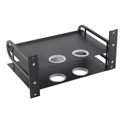 Étagère murale pour décodeur et routeur flottante double couche noire 28cm - 8