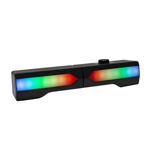 RED5 Bluetooth Light Up Sound Bar Detachable RGB LED USB Colour Changing Speaker