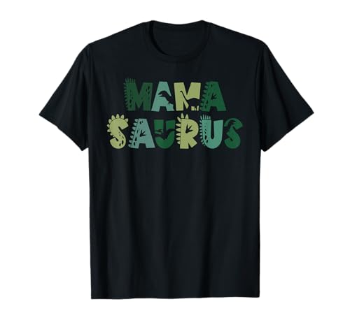 Mama Saurus Mom Dinosaur Three Rex Birthday Boy Girl Family T-Shirt