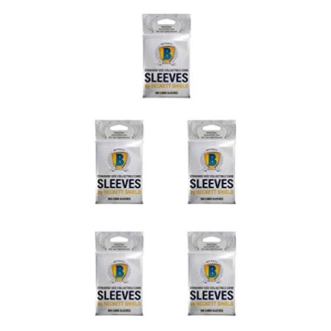 5 Packs Beckett Shield Clear Soft Card Sleeves Cover