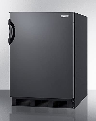 Summit 24" Refrigerator, Peak24, Built-In Fridge, Undercounter, 5.5 cu.ft. Capacity, Black - FF6BKBI7ADA on Fridge.com
