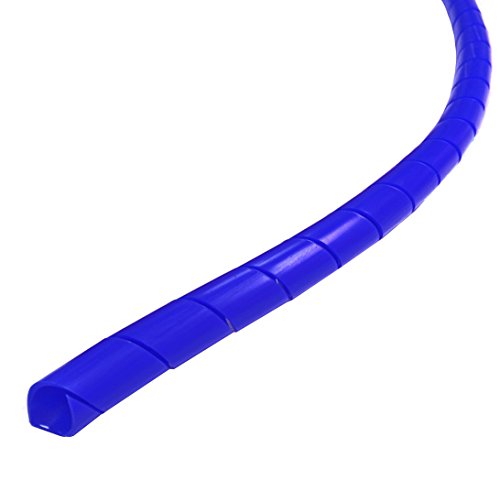 Enrouleur de câble en spirale bleu 1 pouce x 10 pieds pour gaine de bureau