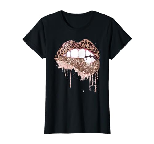 Gepard Animal Print Sexy Kussmund Leopardenmuster Lippen T-Shirt