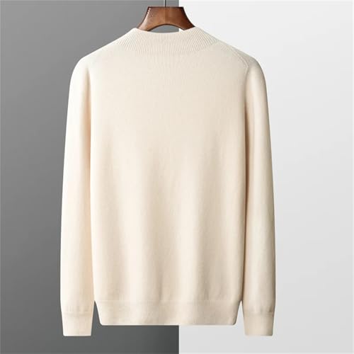Men’S Seamless Mock Neck Pullover Sweater Long Sleeve Thick Cashmere Wool Blend Anti-Pilling Basic Jumper Top4