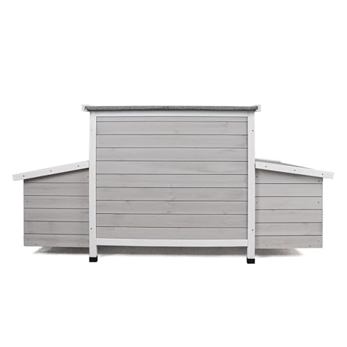 58" Chicken Coop,Outdoor Large Chicken Coop with 6 Nesting Boxes,Weatherproof Poultry Cage,Removable Tray for Farm, Backyard - Image 5