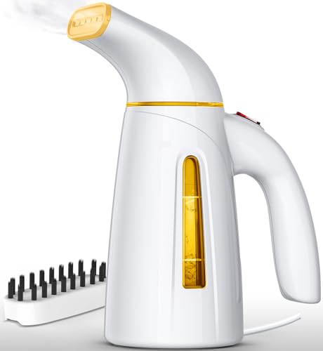 OGHom Handheld Steamer for Clothes, Portable Travel Fabric Wrinkle Remover, 30 Second Fast Heat Up, 300ml Large Capacity for 20 Minutes of Continuous Steaming (Yellow)