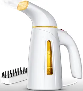 OGHom Handheld Steamer for Clothes, Portable Travel Fabric Wrinkle Remover, 30 Second Fast Heat Up, 300ml Large Capacity for 20 Minutes of Continuous Steaming (Yellow)