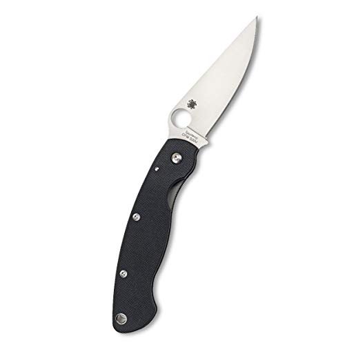 Spyderco Military Model Folding Knife - Black G-10 Handle with PlainEdge, Full-Flat Grind, CPM S30V Steel Blade and LinerLock - C36GPLE